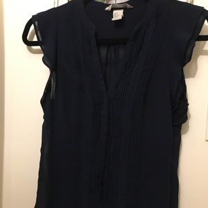 Navy sleeveless blouse